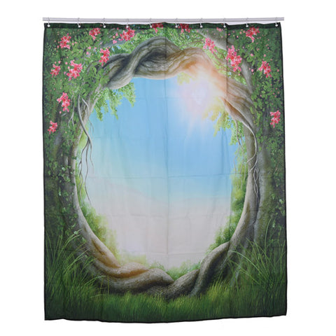 Image of Custom Colorful Bathroom Polyester Fabric print Modern Shower Curtain bathroom Waterproof Shower Curtain with 12 Hooks