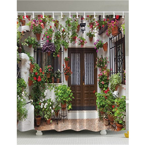 Image of Custom Colorful Bathroom Polyester Fabric print Modern Shower Curtain bathroom Waterproof Shower Curtain with 12 Hooks