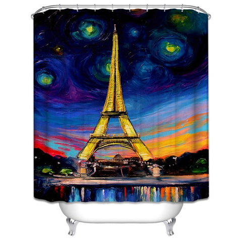 Image of Custom Colorful Bathroom Polyester Fabric print Modern Shower Curtain bathroom Waterproof Shower Curtain with 12 Hooks