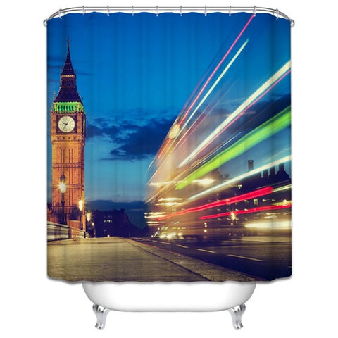 Image of Custom Colorful Bathroom Polyester Fabric print Modern Shower Curtain bathroom Waterproof Shower Curtain with 12 Hooks