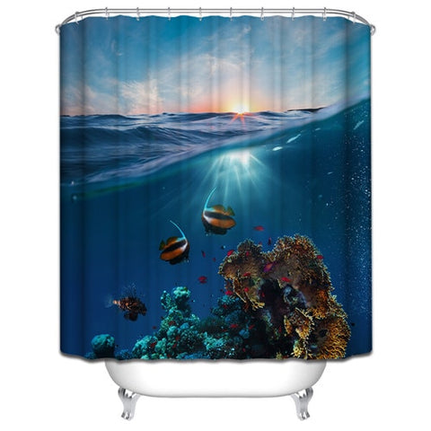 Image of Custom Colorful Bathroom Polyester Fabric print Modern Shower Curtain bathroom Waterproof Shower Curtain with 12 Hooks