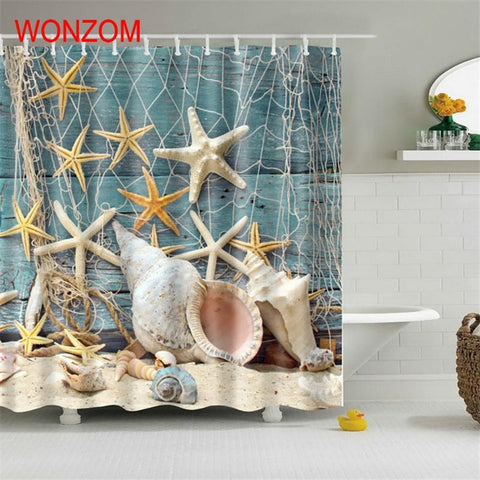 Image of Marine Life Waterproof Shower Curtain Turtle Bathroom Decor Fish Decoration Cortina De Bano 2017 Bath Curtain Gift