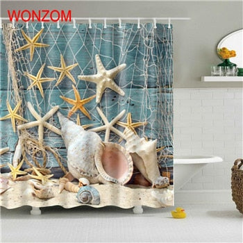 Marine Life Waterproof Shower Curtain Turtle Bathroom Decor Fish Decoration Cortina De Bano 2017 Bath Curtain Gift