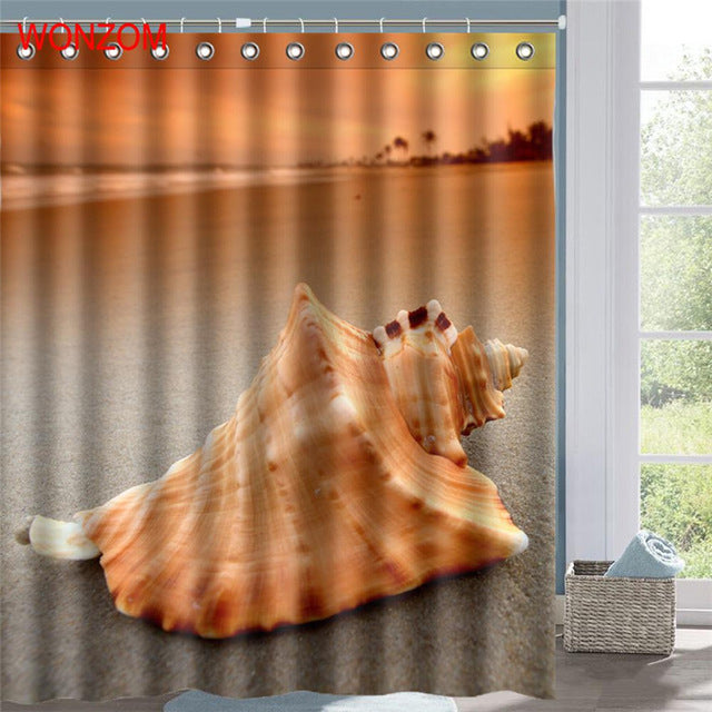 Marine Life Waterproof Shower Curtain Turtle Bathroom Decor Fish Decoration Cortina De Bano 2017 Bath Curtain Gift