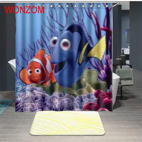 Image of Marine Life Waterproof Shower Curtain Turtle Bathroom Decor Fish Decoration Cortina De Bano 2017 Bath Curtain Gift