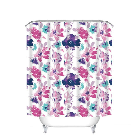 Image of Different Custom Waterproof Bathroom Shower Curtain Polyester Fabric Bathroom Curtain
