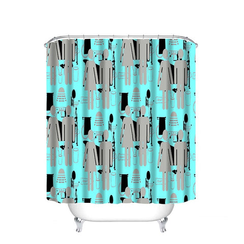 Image of Different Custom Waterproof Bathroom Shower Curtain Polyester Fabric Bathroom Curtain