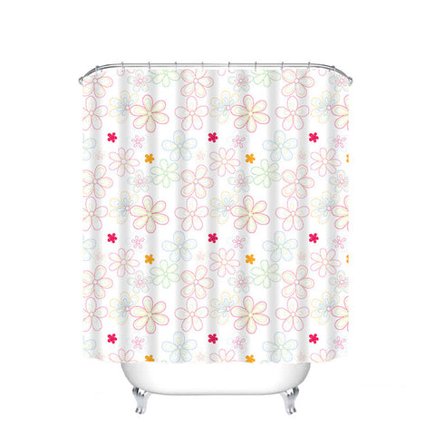Image of Different Custom Waterproof Bathroom Shower Curtain Polyester Fabric Bathroom Curtain