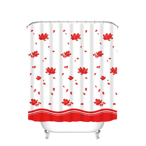 Image of Different Custom Waterproof Bathroom Shower Curtain Polyester Fabric Bathroom Curtain