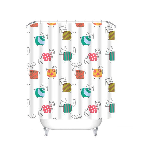 Image of Different Custom Waterproof Bathroom Shower Curtain Polyester Fabric Bathroom Curtain