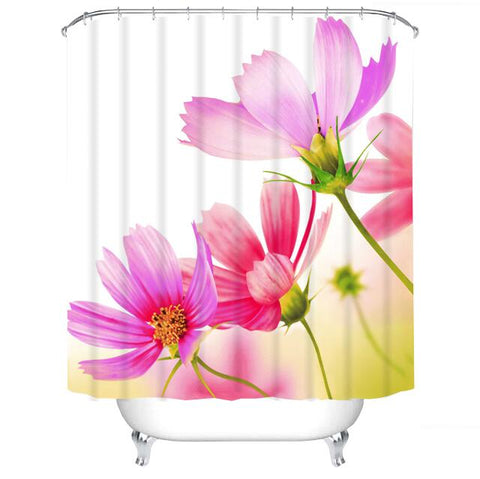 Image of Different Custom Waterproof Bathroom Shower Curtain Polyester Fabric Bathroom Curtain