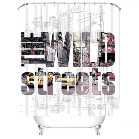 Image of Different Custom Waterproof Bathroom Shower Curtain Polyester Fabric Bathroom Curtain