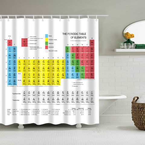 Image of Periodic Table of The Elements Shower Curtain Mouldproof Waterproof Polyester Washable Bath Decor Shower Curtain 150*180 180*180