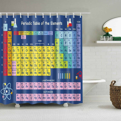 Image of Periodic Table of The Elements Shower Curtain Mouldproof Waterproof Polyester Washable Bath Decor Shower Curtain 150*180 180*180