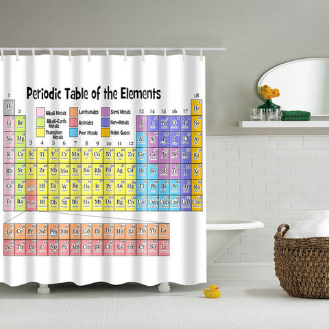 Image of Periodic Table of The Elements Shower Curtain Mouldproof Waterproof Polyester Washable Bath Decor Shower Curtain 150*180 180*180