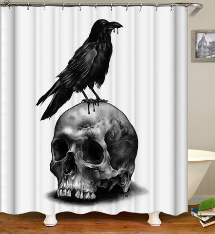 Image of sugar skull shower curtains bathroom curtain fabric shower curtain 3D funny waterproof shower curtain cortinas de bano