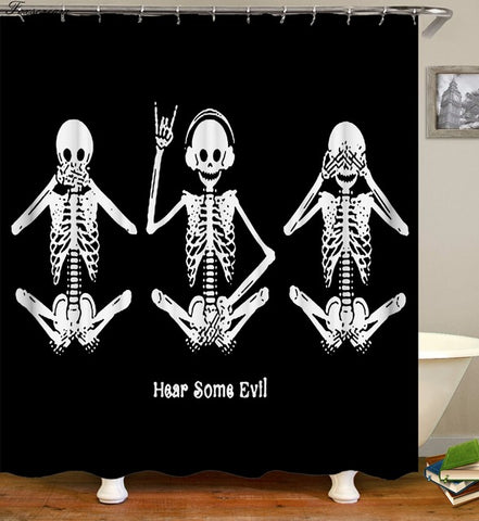 Image of sugar skull shower curtains bathroom curtain fabric shower curtain 3D funny waterproof shower curtain cortinas de bano