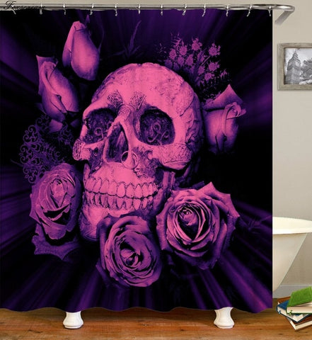 Image of sugar skull shower curtains bathroom curtain fabric shower curtain 3D funny waterproof shower curtain cortinas de bano