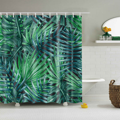 Natural Pattern Pineapple/ Flower / Leaf Polyester Shower Curtains Washable High Quality Colorful curtains for bathroom shower
