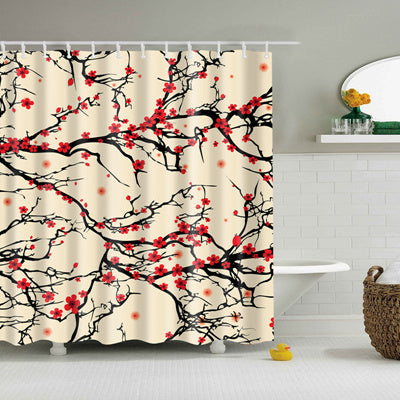 Natural Pattern Pineapple/ Flower / Leaf Polyester Shower Curtains Washable High Quality Colorful curtains for bathroom shower