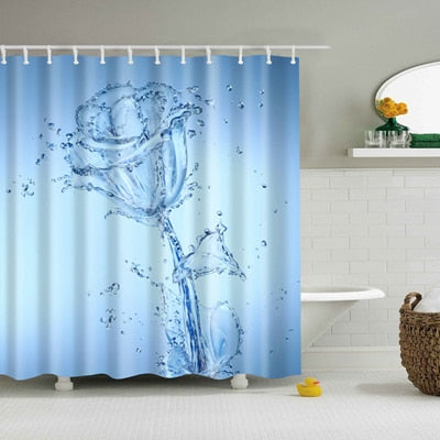 Image of Natural Pattern Pineapple/ Flower / Leaf Polyester Shower Curtains Washable High Quality Colorful curtains for bathroom shower