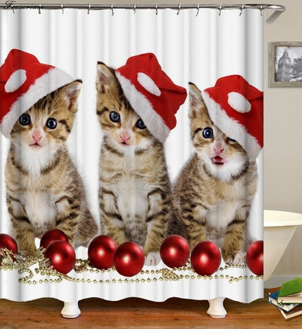 Image of Cat Bath Shower Curtain Funny Star Space Waterproof Cat shower curtains bathroom curtain Fabric Bathroom Curtains For Bathroom