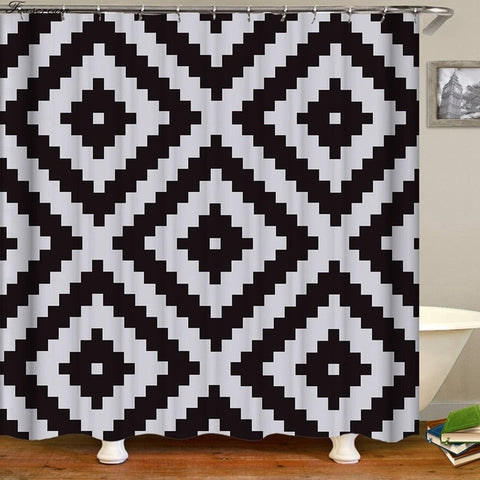 Image of 3d shower curtains black bathroom shower curtain fabric funny curtain waterproof bath curtain cortinas de bano