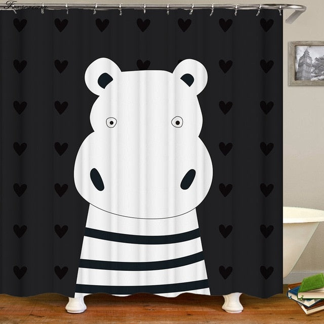 3d shower curtains black bathroom shower curtain fabric funny curtain waterproof bath curtain cortinas de bano