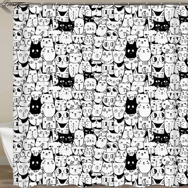 3d shower curtains black bathroom shower curtain fabric funny curtain waterproof bath curtain cortinas de bano