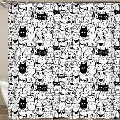 Image of 3d shower curtains black bathroom shower curtain fabric funny curtain waterproof bath curtain cortinas de bano