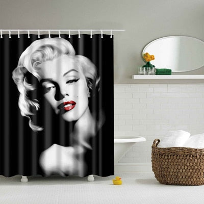 Image of High Quality Waterproof Women Shadow Shower Curtain with Hooks Sexy Girl Portrait Bathroom Curtains Curtains for Bathroom Shower
