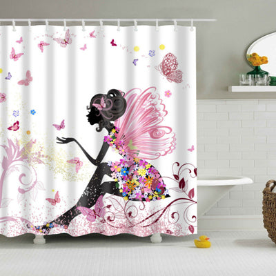 Image of High Quality Waterproof Women Shadow Shower Curtain with Hooks Sexy Girl Portrait Bathroom Curtains Curtains for Bathroom Shower