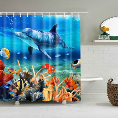 Image of Sunshine Beach Waterproof Shower Curtains Polyester Fabric High Quality Bathroom Curtains Mildewproof Blind For The Bathroom