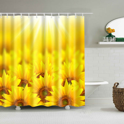 Image of Colorful Nature Flowers Waterproof Polyester Shower Curtains Eco-friendly High Quality Bathroom Curtains Blind For The Bathroom