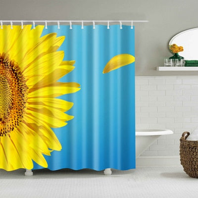 Image of Colorful Nature Flowers Waterproof Polyester Shower Curtains Eco-friendly High Quality Bathroom Curtains Blind For The Bathroom