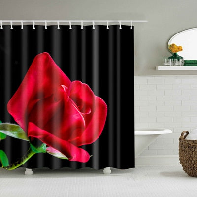 Image of Colorful Nature Flowers Waterproof Polyester Shower Curtains Eco-friendly High Quality Bathroom Curtains Blind For The Bathroom