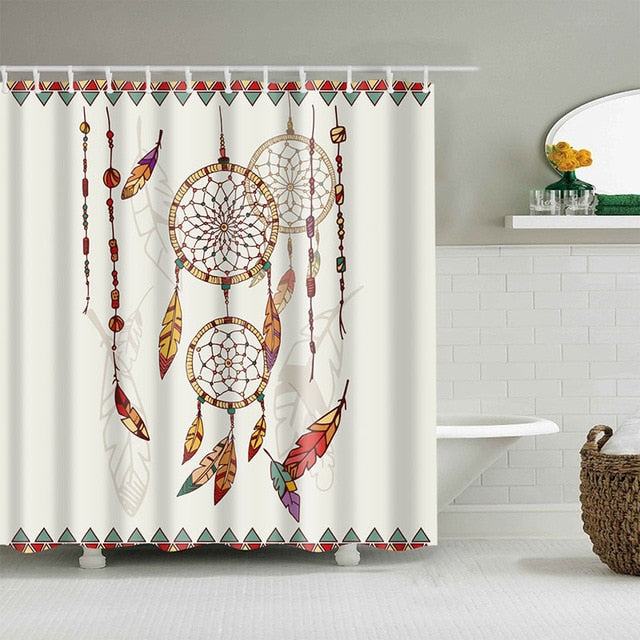 High Quality Dreamcatcher Bathroom Shower Curtain Polyester Bathroom Curtain Multi-size Dream Catcher Printing Shower Curtain