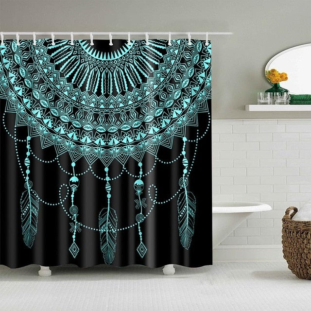 High Quality Dreamcatcher Bathroom Shower Curtain Polyester Bathroom Curtain Multi-size Dream Catcher Printing Shower Curtain