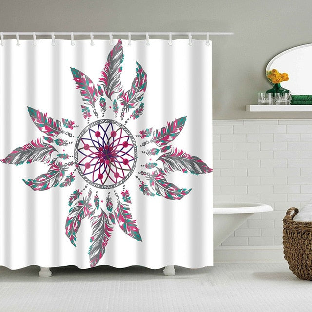 High Quality Dreamcatcher Bathroom Shower Curtain Polyester Bathroom Curtain Multi-size Dream Catcher Printing Shower Curtain