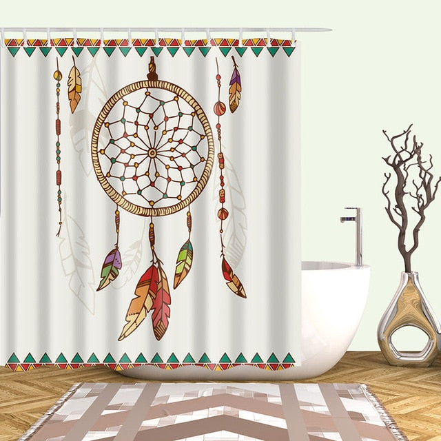High Quality Dreamcatcher Bathroom Shower Curtain Polyester Bathroom Curtain Multi-size Dream Catcher Printing Shower Curtain