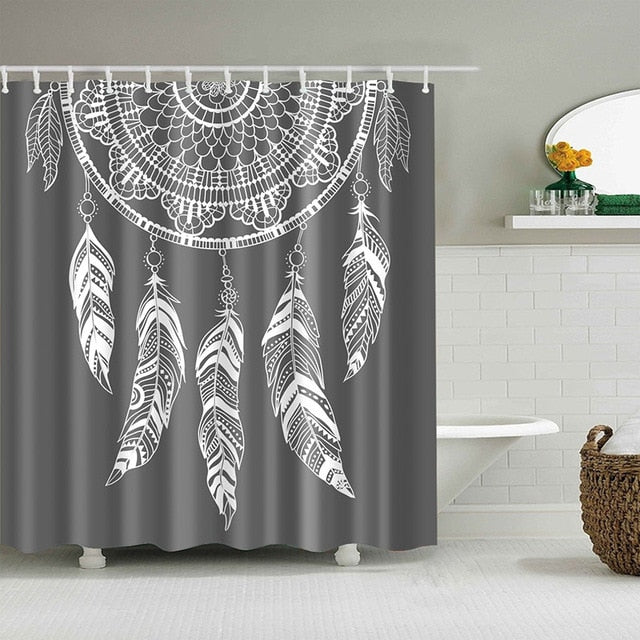 High Quality Dreamcatcher Bathroom Shower Curtain Polyester Bathroom Curtain Multi-size Dream Catcher Printing Shower Curtain