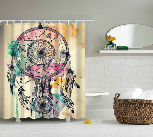 High Quality Dreamcatcher Bathroom Shower Curtain Polyester Bathroom Curtain Multi-size Dream Catcher Printing Shower Curtain