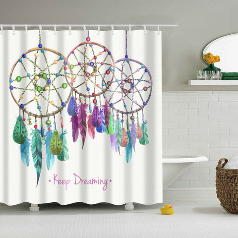 Image of High Quality Dreamcatcher Bathroom Shower Curtain Polyester Bathroom Curtain Multi-size Dream Catcher Printing Shower Curtain