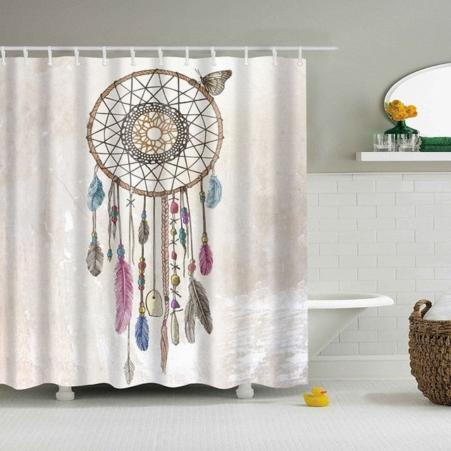 High Quality Dreamcatcher Bathroom Shower Curtain Polyester Bathroom Curtain Multi-size Dream Catcher Printing Shower Curtain