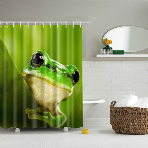 Image of Animals printed lion, tiger, cat 3d bath curtains waterproof polyester fabric washable bathroom shower curtain screen with hooks