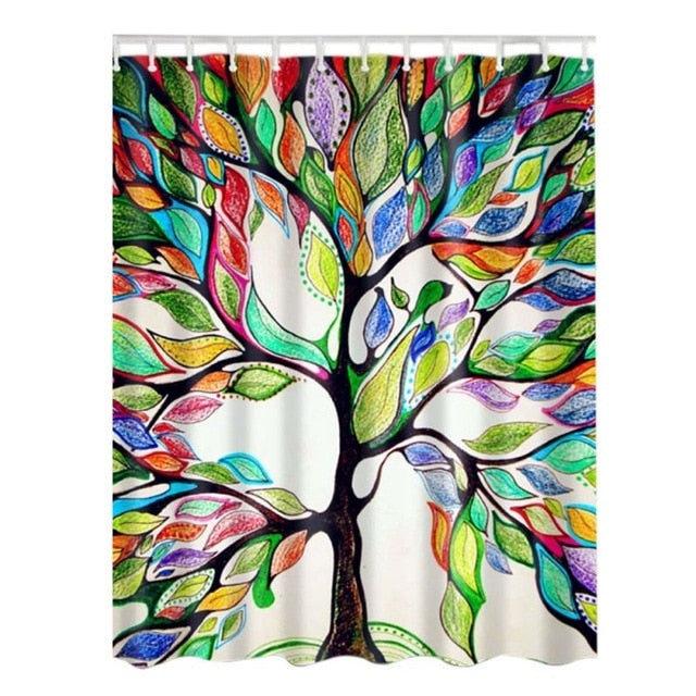 Bamboo Forest /Colorful Tree /  Deer / Vessel / Stone Waterproof Shower Curtains Bathroom Creative Polyester Bath Curtain