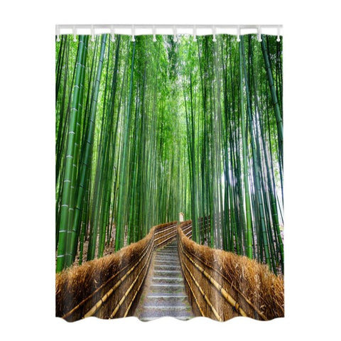 Image of Bamboo Forest /Colorful Tree /  Deer / Vessel / Stone Waterproof Shower Curtains Bathroom Creative Polyester Bath Curtain