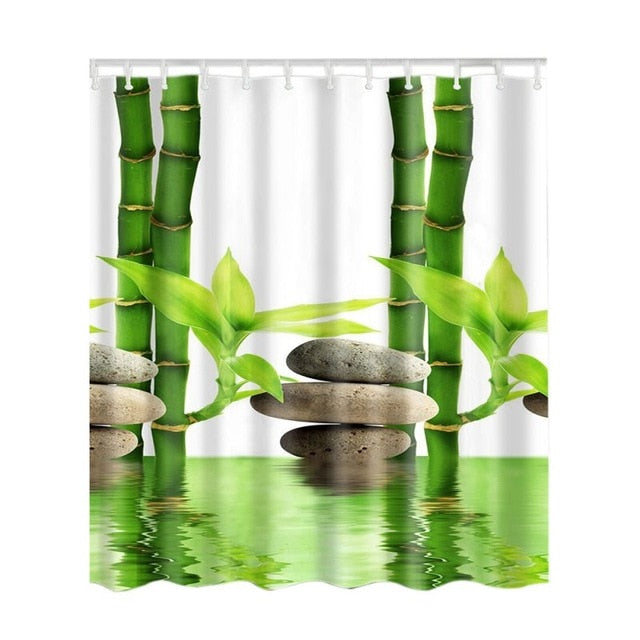 Bamboo Forest /Colorful Tree /  Deer / Vessel / Stone Waterproof Shower Curtains Bathroom Creative Polyester Bath Curtain