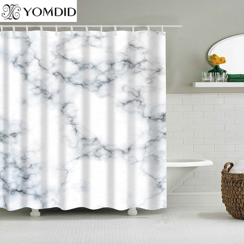 Image of Waterproof Shower Curtains Fabric Polyester Marble Stripes Printing Shower Curtains 5 Color Available Bathroom Shower Curtains