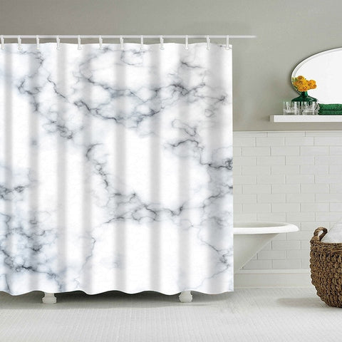 Image of Waterproof Shower Curtains Fabric Polyester Marble Stripes Printing Shower Curtains 5 Color Available Bathroom Shower Curtains